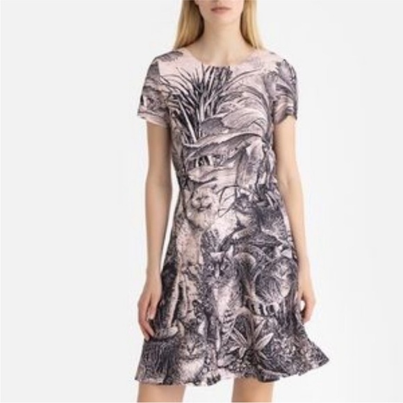Paul & Joe Sister Papillone Rose Cat Dress fit and flare Euro 38 made in France - Picture 1 of 11